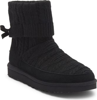 UGG Classic Mini Cable Knit Bootie in Black at Nordstrom Rack, Size 10