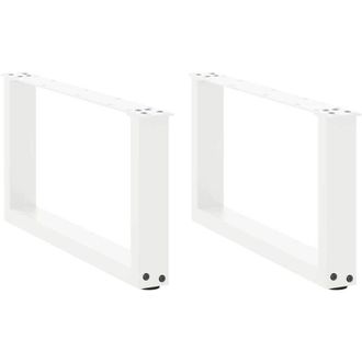 vidaXL Vidaxl - Patas Para Mesa De Centro En Forma De U (2 Unidades), Color Blanco, 70 X (30-31) Cm, Acero