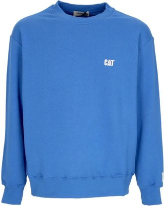 CAT Lichtgewicht Crewneck Sweatshirt met Sky Diver Logo - Heren - Sweatshirts - Blauw - XL - Katoen - Hoodies & sweatvesten