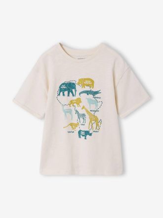 Vertbaudet T-shirt manches courtes gar&ccedil;on &eacute;cru