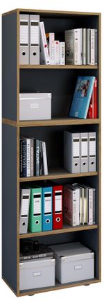 VCM Vcm - Estante De Madera De Pie Gabinete De Archivo De Ahorro De Espacio Dimensiones Aprox. An. 60 X Al. 183 X T. 33 Cm Estante Elegante Estante De Ofi