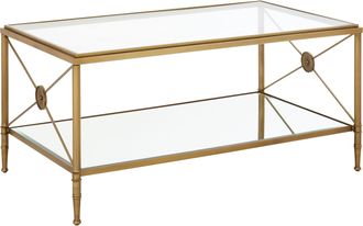 Premier Housewares Stunning Design Coffee Table With Gold Finish Frame, Versatile Display Table, Elegant Decorative Table