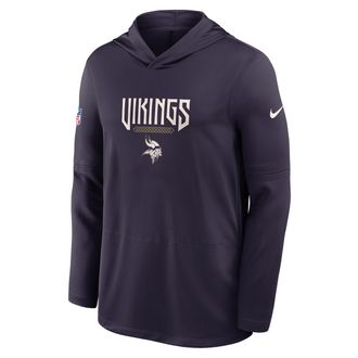 Nike Minnesota Vikings Rivalries Collection Sideline Nike Mens Dri-FIT NFL Long-Sleeve Hooded Top in Purple | 03B956W9M-DMX