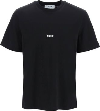 Msgm Crewneck T-shirt Featuring Micro Logo Print