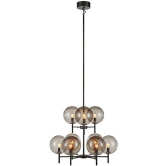 Marksl&ouml;jd Crown L&aacute;mpara De Techo Globo De Cristal 9 Luz Negro, Humo - Markslojd