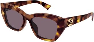 Gucci Authentieke stijlvolle zonnebril van premium kwaliteit - Dames - Zonnebrillen - Bruin - 55 MM - Accessoires