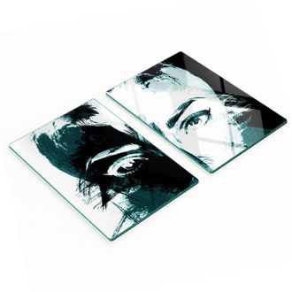 OEM Eleganti E Resistenti Lavagne In Vetro Con Stampa Astratta Di Donna, 2x40x52 Cm