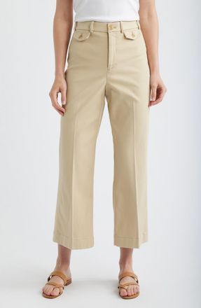 Spanx Easy Flare Crop Cotton Blend Pants in Sandbar at Nordstrom, Size X-Small