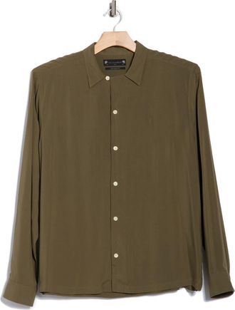 AllSaints Venice Button-Up Shirt in Cage Brown at Nordstrom Rack, Size Xx-Large