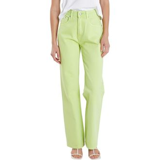English Factory Wide Leg Jeans in Lime Green at Nordstrom, Size X-Small