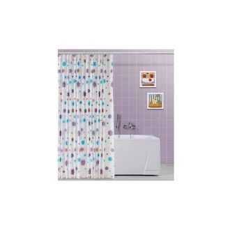Trade Shop Trade Shop - Tenda Doccia In Vinile Con Ganci Impermeabile 180 X 200 Cm Con Fiori