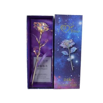 OEM Tres Rosas Artificiales Con Dise&ntilde;o De Cielo Estrellado Y L&aacute;minas De Oro De 24 Quilates: Un Regalo &Uacute;nico Para El D&iacute;a De San Valent&iacute;n, El D&iacute;a De La Madr