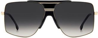 Victoria Beckham 62mm Square Aviator Sunglasses in Black Gold/dark Grey Sf at Nordstrom