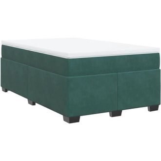 vidaXL Vidaxl - Cama Box Spring Con Colch&oacute;n Terciopelo Verde Oscuro 120x190 Cm