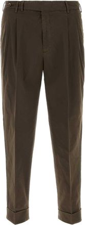 Pantaloni Torino Brown Stretch Cotton Style Pant