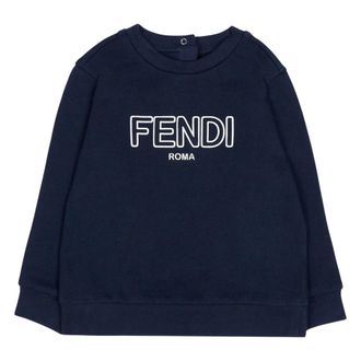 Fendi Logo Sweatshirt - male - Fendi - Kids Sweatshirts - Blue - 18 M - Kids