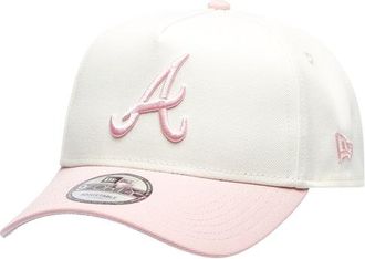 New Era Womens Atlanta Braves Braves 9FORTY A-Frame Cap - Adult Chrome/Pink Rouge