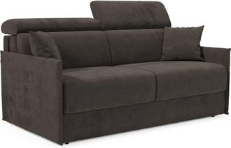 Divani.Store Sof&aacute; cama con reposacabezas reclinables en tela 169 cm negro