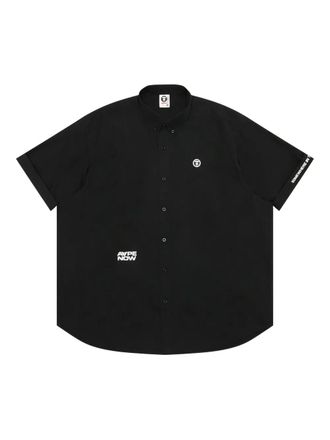 Aape By A Bathing Ape logo-appliqué shirt - men - Cotton - M - Black