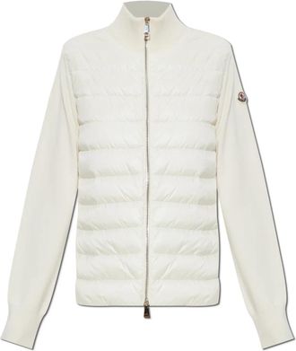 Moncler Donsjack met Vulling - Dames - Vesten - Wit - L - Wol - Truien & Vesten