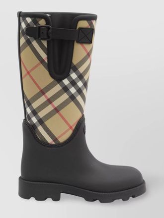 Burberry rubber check rain boots
