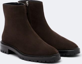 The Row Moto suede ankle boots