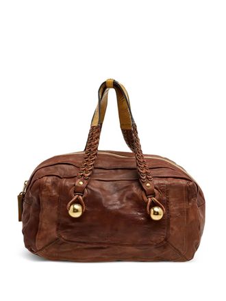 Chlo&eacute; braided-handle leather shoulder bag - Brown