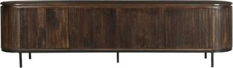 Moloo Mueble de TV de 210 cm en madera maciza marr&oacute;n