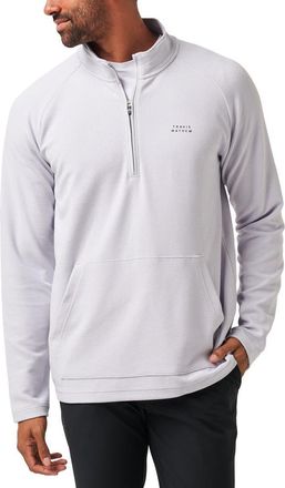 Travis Mathew Thermal Quarter Zip Pullover in Heather Light Grey at Nordstrom, Size Medium