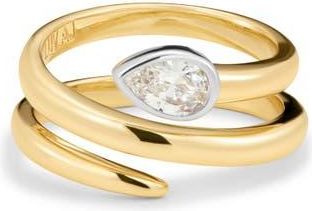 Luv AJ Le Marais Cubic Zirconia Coil Ring in Gold at Nordstrom, Size 6