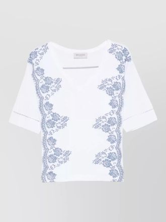 Ermanno Scervino top short sleeves cut out embroidery
