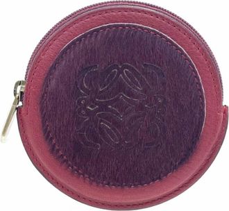Loewe Bordeaux Leather Coin Purse/Coin Case (Pre-Owned)