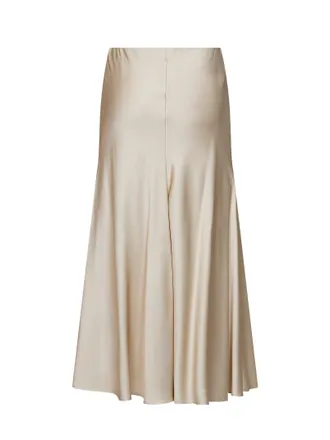 Brunello Cucinelli Womens Skirt Pencil Midi Beige Satin Acetate