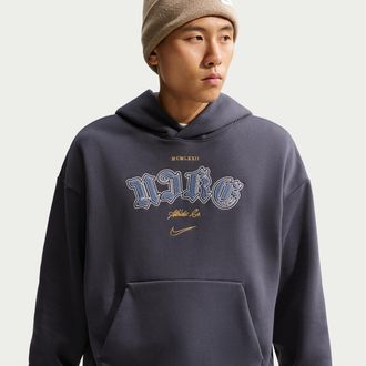 Nike Mens Solo Fleece Pullover Hoodie in Grey | IZ3203-015