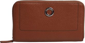 Lamarthe Grote Rits Portemonnee - Dames - Portefeuilles - Bruin - ONE Size - Leer - Accessoires