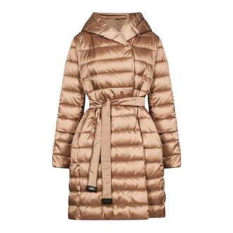 Max Mara Novef Quilted Down Coat - Dames - Mantels - Bruin - Maat: L Satijn