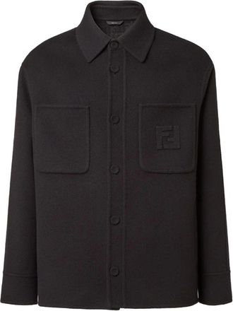 Fendi Mens Wool Overshirt - Black - Size EU 50 (Mens)