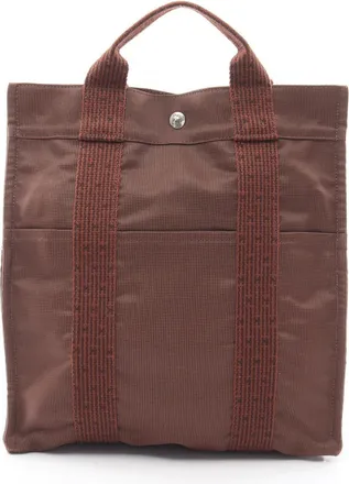 Herm&egrave;s Brown Canvas Backpack (Pre-Owned)
