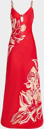 Rebecca Vallance Tallara Low-Back Cutout Maxi Dress