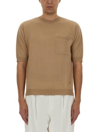 Moschino Relaxed Fit Wool And Silk Short-Sleeved Sweater