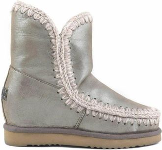 Mou Eskimo Korte Sleehak Laars - Elephant Grey - Dames - Winterlaarzen - Grijs - 37 EU - Wol - Schoenen