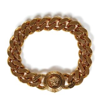 Versace Gouden Kettingarmband met Medusa Sluiting - Heren - Armbanden - Geel - M - Accessoires