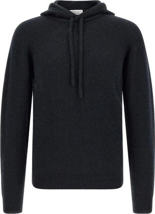 Roberto Collina Gebreide kleding - Heren - Hoodies - Blauw - 3XL - Wol - Hoodies & sweatvesten