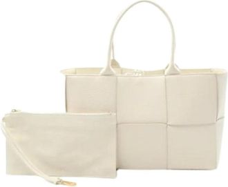 Bottega Veneta Pre-owned Tote Bags, female, White, Size: ONE SIZE Pre-owned Vintage Tote Bag