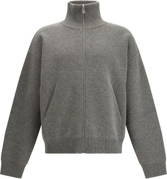 Axel Arigato Truien & Vesten, Heren, Grijs, M, Wol, Grijze Zip-up Cardigan met Hoge Kraag