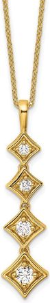 Diamond2Deal 14k Gold 1/2 Ct Lab Grown Diamond Four Stone Pendant Necklace 18