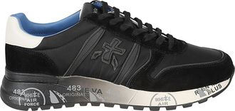 Premiata Lander Black Polyamide Calfskin Leather Sneakers