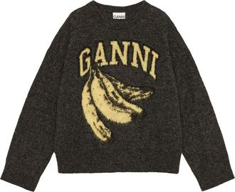 Ganni Fine Brushed Alpaca Banana Oversized O-neck