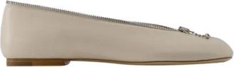 Burberry Leather flats - Dames - Ballerinas - Wit - 37 EU - Leer - Schoenen