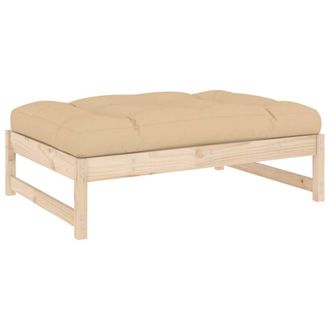 Berkfield Home Garden Footstool 120x80 cm Solid Wood Pine in Beige